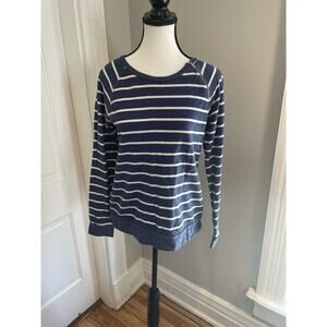 Liz Claiborne Blue White Striped Top